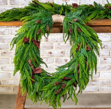 28" Mixed Green Cascading Wreath