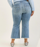 Judy Blue - Mid Rise Kick Flare W/ Frayed Hem