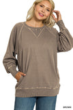 Pigment Dyed French Terry Pullover With Pockets