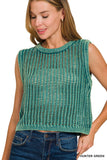 Acid Washed Fishnet Sweater Vest