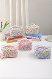Ditsy Quilted Floral Travel Makeup Bag