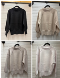 Viscose Mock Neck Exposed Seam Sweater