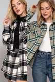 Long Sleeve Plaid Button Down Jacket