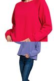 Fleece Raglan Round Neck Sweatshirt