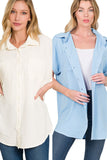 Short Cuff Sleeve Button Front Shirt