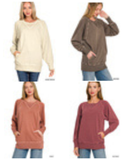 Pigment Dyed French Terry Pullover With Pockets