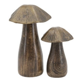 Dark Wood And Antique Gold Mushrooms