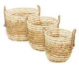 Beige Sea Grass Contemporary Storage Basket