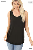 Sleeveless Round Neck and Hem Top