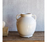 7 Wide White Handle Vase