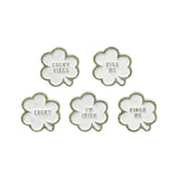 Mini Carved Shamrocks, Set of 5