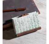 5.5 Green Floral Canvas Leather Journal