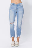 Judy Blue -  Midrise Destroyed Hem Boyfriend