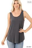 Sleeveless Round Neck and Hem Top