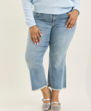 Judy Blue - Mid Rise Kick Flare W/ Frayed Hem