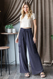 URBAN RIBBED CASUAL PANTS WITH ELASTIC BAND