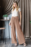 URBAN RIBBED CASUAL PANTS WITH ELASTIC BAND