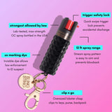 Black Metallic Studded Pepper Spray
