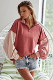 Brushed Terry Color Block Sweatshirt