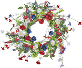 Red White and Blue Wildflower Wreath