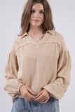 Oversized Cotton Gauze Woven Shirt Top