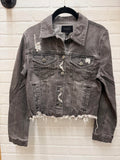 Frayed Hem Washed Jacket