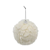 Cream Ruffle Ball Ornament