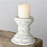 6.25" Antique White Candle Holder