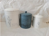 Metal Blue/White Flower Canister