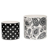 Classic Polka Dot Porcelain Pot Black/White