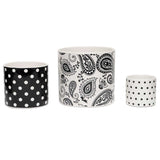 Classic Paisley Porcelain Pot Black/White