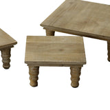 Wood Riser Set in Natural Wood