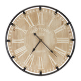 Wall Clock 19.5"D Wood/Iron - Local Pick-up Only!