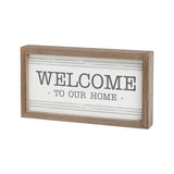 Welcome Striped Framed Sign