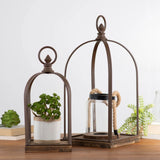 METAL/WOOD LANTERN