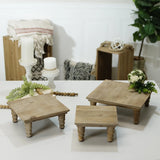 Wood Riser Set in Natural Wood