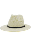 BLACK BELT JAZZ STYLE WEAVE STRAW HAT