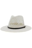 BLACK BELT JAZZ STYLE WEAVE STRAW HAT