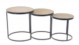 Wood And Metal Round Nesting Side Tables - Local Pick up Only!